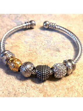 8 Charm Stainless Steel Bracelet Emma Skye Jewelry Designs Multi-tone
